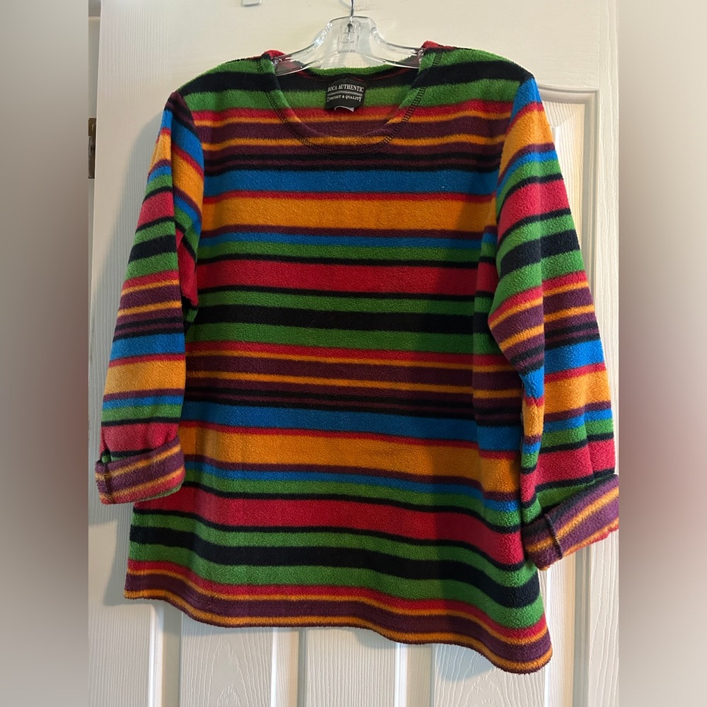 Multi colored fleece tunic